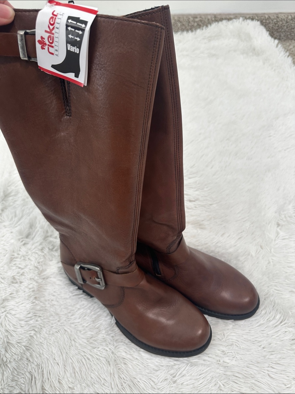🦊 NWT Rieker Leather Moto Boots - Picture 3 of 7
